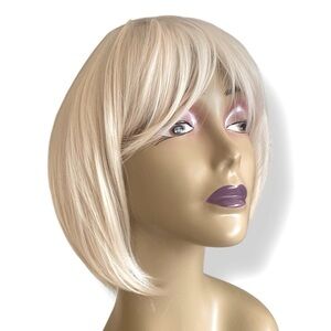 Platinum Blonde Bob Synthetic Wig 10” NWT in Box